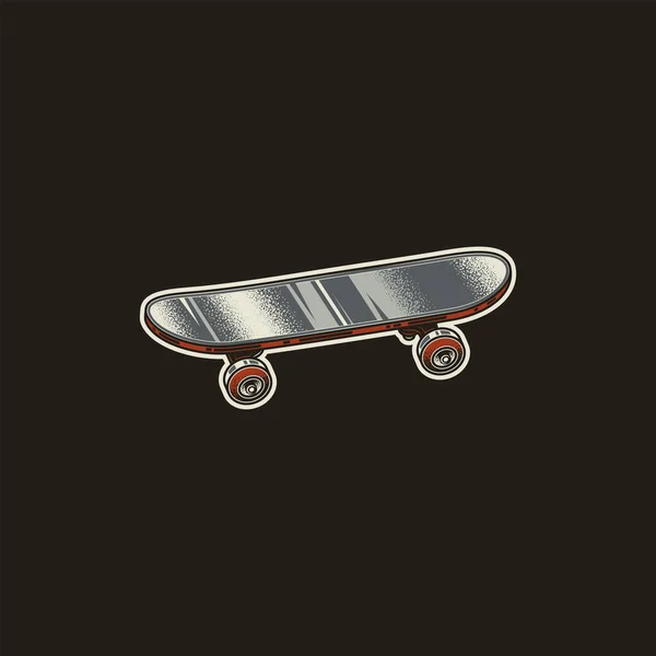 Illustration Vectorielle Originale Icône Dans Style Rétro Skateboard Vintage — Image vectorielle