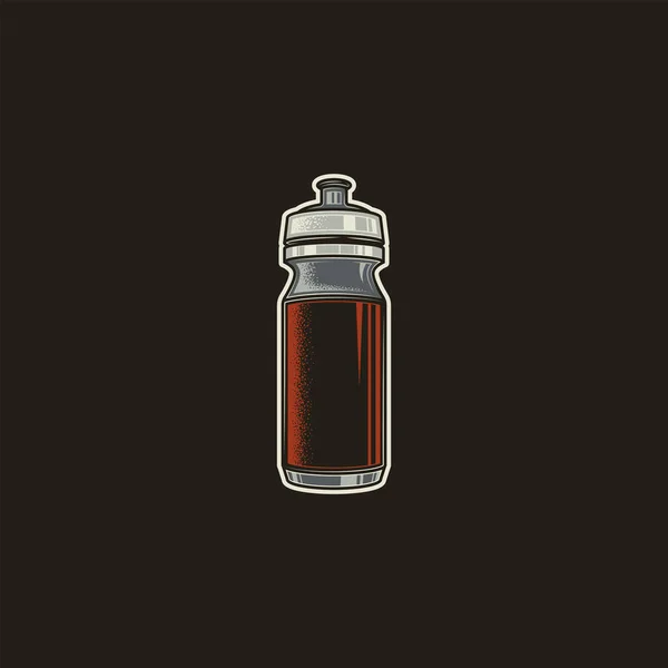 Спортивная Бутылка Воды Оригинальная Векторная Иллюстрация Икона Стиле Ретро — стоковый вектор