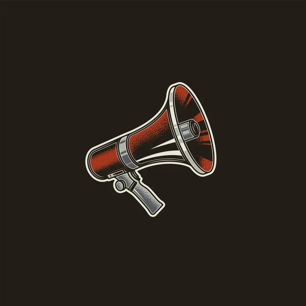 Megáfono Cuerno Altavoz Mano Ilustración Vectorial Original Icono Estilo Retro — Vector de stock