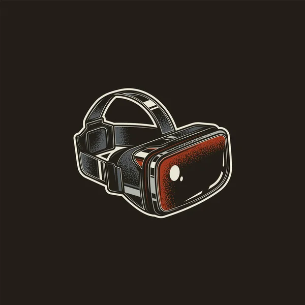 Óculos Realidade Virtual Ilustração Vetorial Original Ícone Estilo Retro — Vetor de Stock