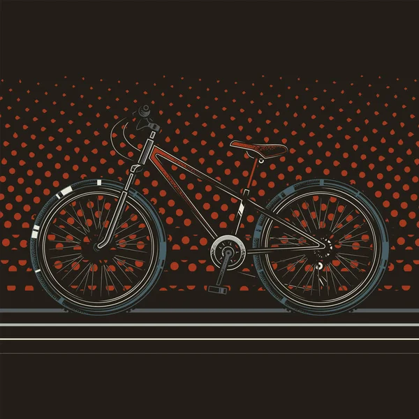 Ilustração Vetorial Original Bicicleta Esportiva Com Rodas Grandes Feito Fundo —  Vetores de Stock
