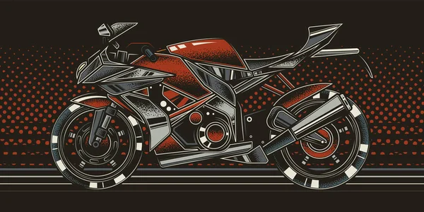 Original Vektor Illustration Den Snabbaste Motorcykeln Superbike Ljus Bakgrund Stil — Stock vektor