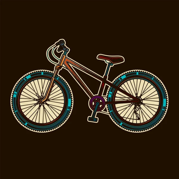 Illustrazione Vettoriale Originale Stile Retrò Bicicletta Sportiva Con Ruote Grandi — Vettoriale Stock
