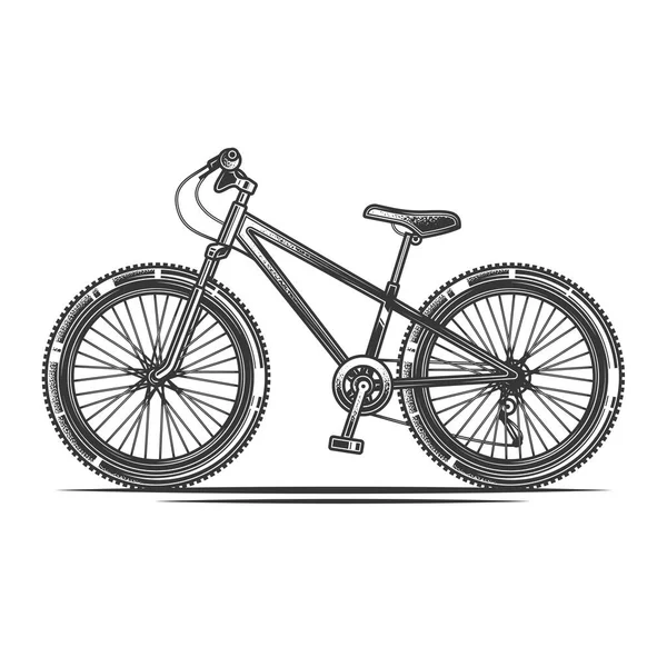 Ilustração Vetorial Monocromática Original Bicicleta Esportiva Com Rodas Grandes — Vetor de Stock