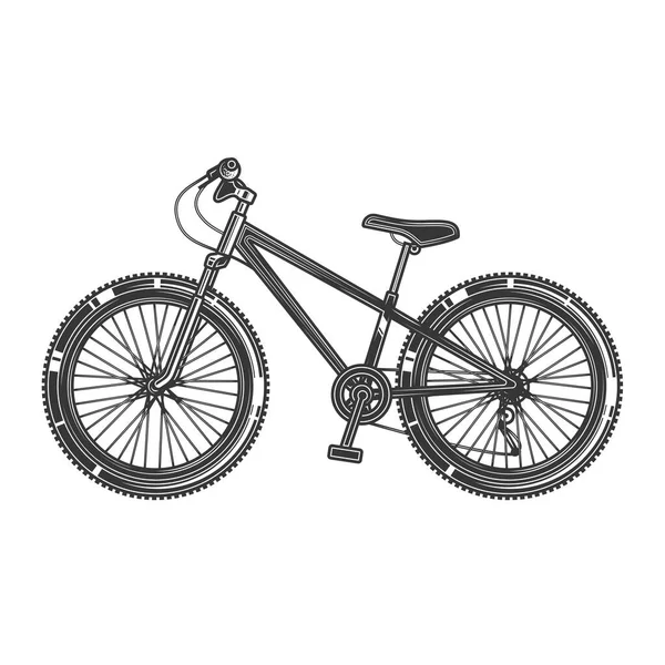 Illustrazione Originale Illustrazione Vettoriale Monocromatica Originale Bicicletta Sportiva Con Ruote — Vettoriale Stock