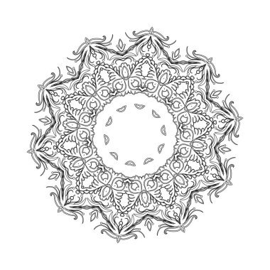 Vektör yuvarlak mandalalar. Grafik şablonu tasarımınız için. Dekoratif retro süsleme. Çiçekler ile çizilmiş arka plan el.