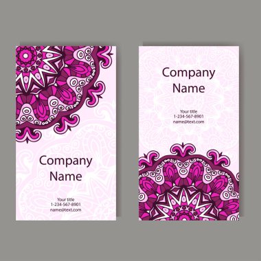 Vektör şablonu kartvizit. Geometrik arka plan. Kart veya davet koleksiyonu. Islam, Arapça, Indian, Osmanlı motifleri.