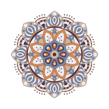 Soyut tasarım siyah beyaz öğesi. Vektör yuvarlak mandala. Grafik şablonu tasarımınız için. Dairesel desen.