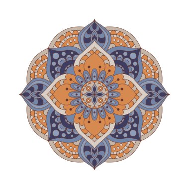 Vektör yuvarlak mandalalar. Grafik şablonu tasarımınız için. Dekoratif retro süsleme. Çiçekler ile çizilmiş arka plan el.