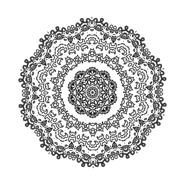 Mandalas redondas en vector. Plantilla gráfica para su diseño. Adorno retro decorativo. Fondo dibujado a mano con flores . — Archivo Imágenes Vectoriales