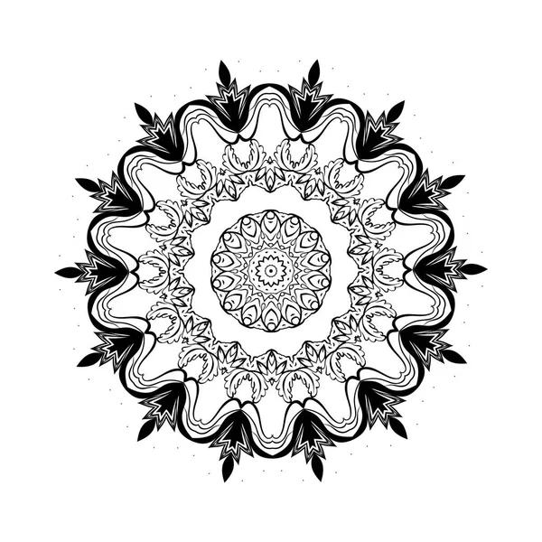 Round mandalas in vector. Graphic template for your design. Decorative retro ornament. Hand drawn background with flowers. — Stock Vector