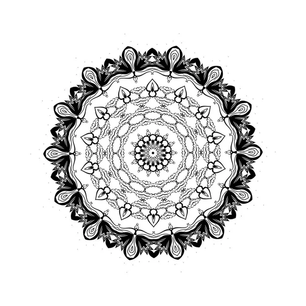 Diseño abstracto elemento blanco negro. Mandala redonda en vector. Plantilla gráfica para su diseño. Patrón circular . — Archivo Imágenes Vectoriales