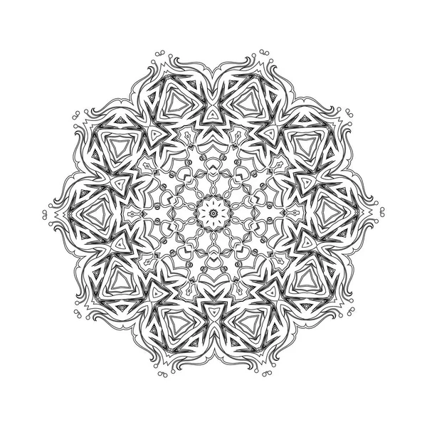 Elemento astratto di design bianco nero. Mandala rotondo in vettore. Modello grafico per il tuo design. Modello circolare . — Vettoriale Stock