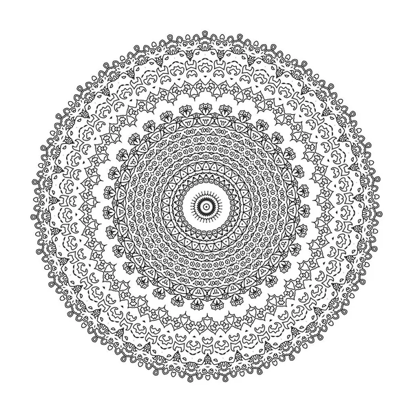 Diseño abstracto elemento blanco negro. Mandala redonda en vector. Plantilla gráfica para su diseño. Patrón circular . — Archivo Imágenes Vectoriales