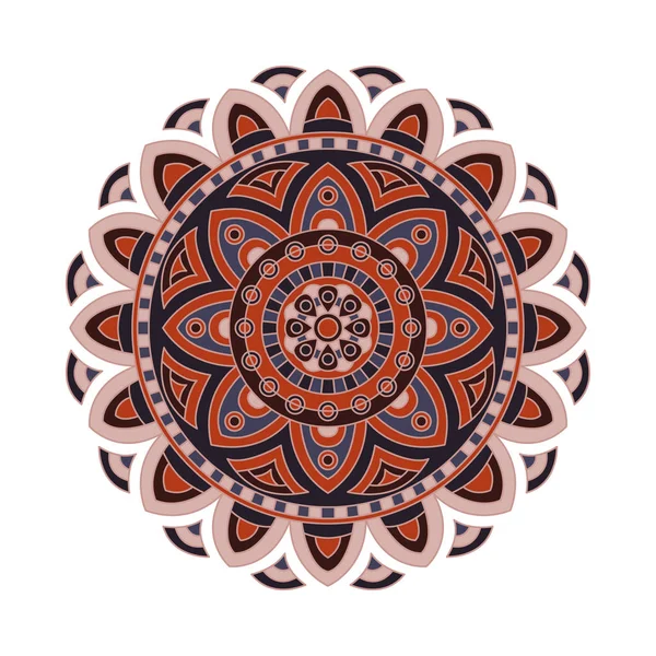 Mandalas redondas en vector. Plantilla gráfica para su diseño. Adorno retro decorativo. Fondo dibujado a mano con flores . — Vector de stock