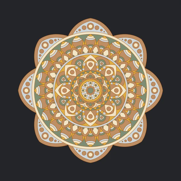 Diseño abstracto elemento blanco negro. Mandala redonda en vector. Plantilla gráfica para su diseño. Patrón circular . — Vector de stock