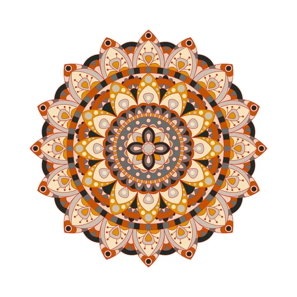 Runda mandalas i vector. Grafisk mall för din design. Dekorativ retro prydnad. Hand dras bakgrund med blommor. — Stock vektor