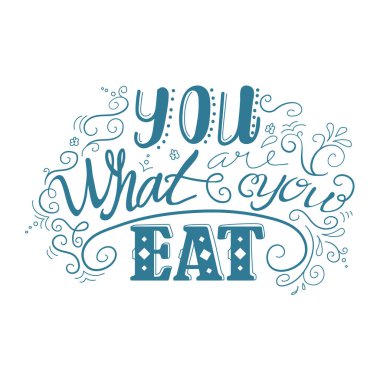 Vektör tatlılar hakkında alıntı. Sanat illüstrasyon, ekmek koleksiyonu. Elle çizilmiş yazı poster.