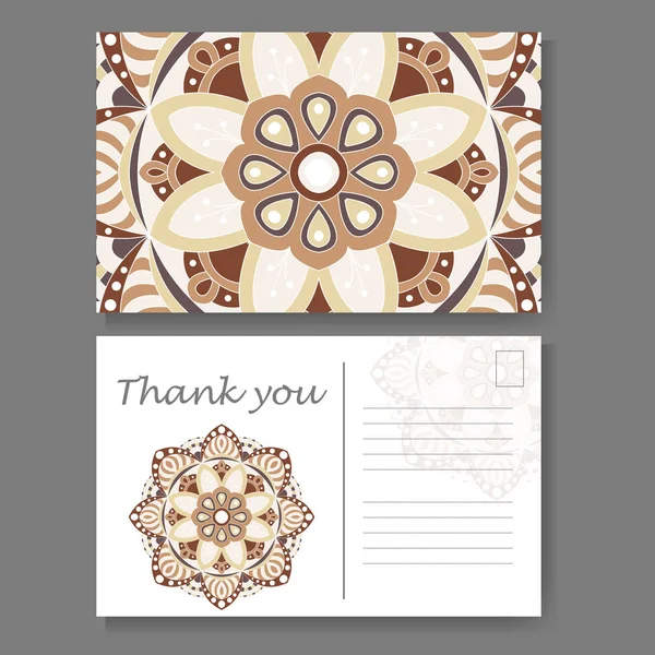 Vorlage für Business, Einladungskarte. Postkarte Hintergrund mit Mandala-Element. dekorative ornamentale Gestaltung — Stockvektor