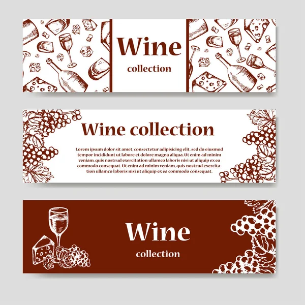 Şarap listesi için tasarım. Restoran davet, menü, banner veya vb şablonu. Şarap konsept tasarımı. Vektör çizim — Stok Vektör