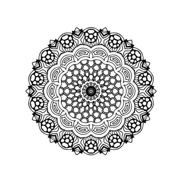 Elemento branco preto design abstrato. Mandala redonda em vetor. Modelo gráfico para o seu design. Padrão circular . —  Vetores de Stock