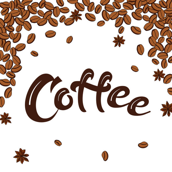 Vector ink lettering. Hand drawn poster. Coffee design