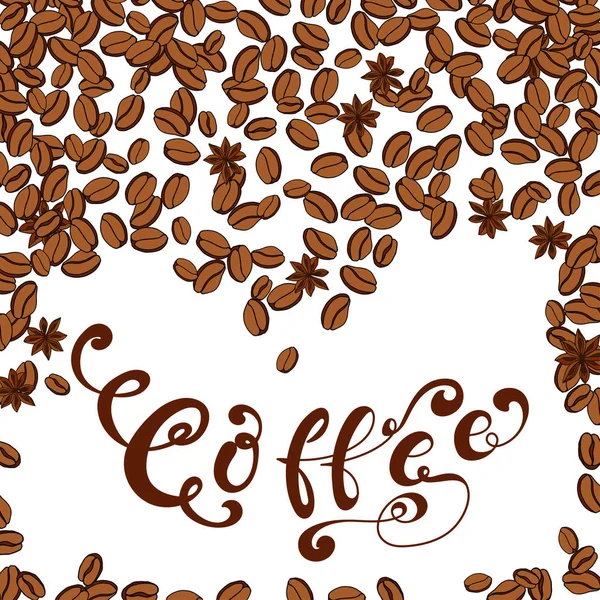 Lettrage à l'encre vectorielle. poster dessiné à la main. Conception de café — Image vectorielle