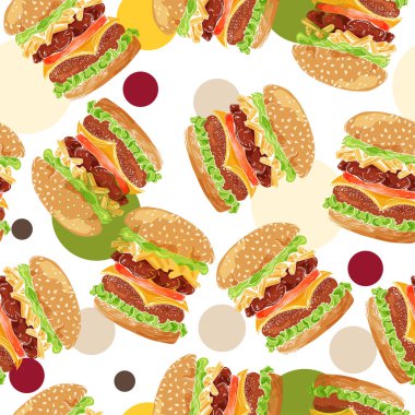 Fast food desen. El retro şekil çizin. Vintage tasarım.