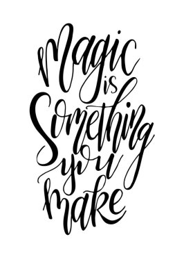 Kartpostal grafik tasarım seviyorum. Vektör yazı poster için. Tipografik Tasarım yaratıcı sloganı ile. Mürekkep çizim. Bir şey yaptığınız büyüdür