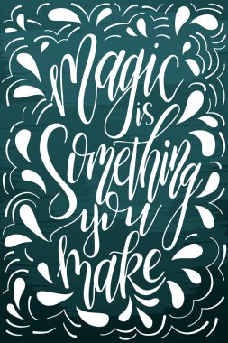 Kartpostal grafik tasarım seviyorum. Vektör yazı poster için. Tipografik Tasarım yaratıcı sloganı ile. Mürekkep çizim. Bir şey yaptığınız büyüdür