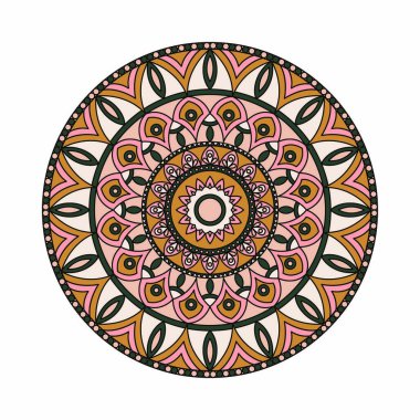 Vektör yuvarlak mandalalar. Grafik şablonu tasarımınız için. Dekoratif retro süsleme. Çiçekler ile çizilmiş arka plan el