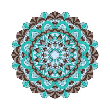 Soyut tasarım siyah beyaz öğesi. Vektör yuvarlak mandala. Grafik şablonu tasarımınız için. Dairesel desen