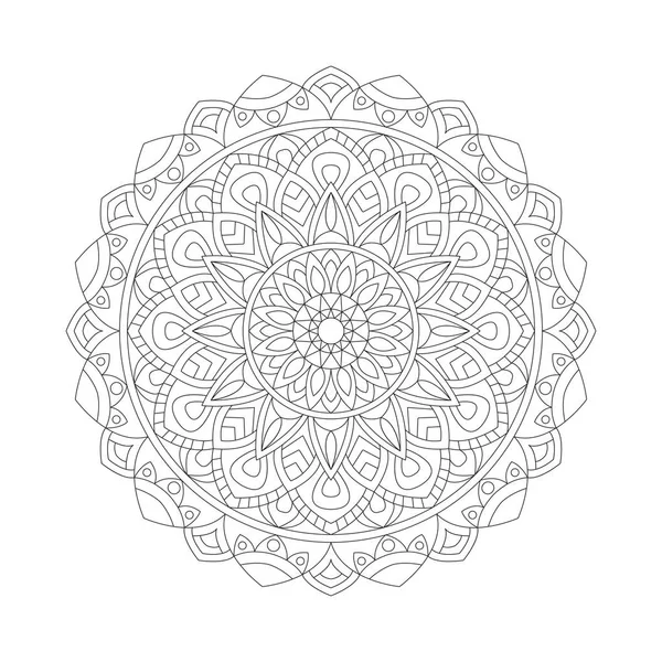 Diseño abstracto elemento blanco negro. Mandala redonda en vector. Plantilla gráfica para su diseño. Patrón circular — Archivo Imágenes Vectoriales