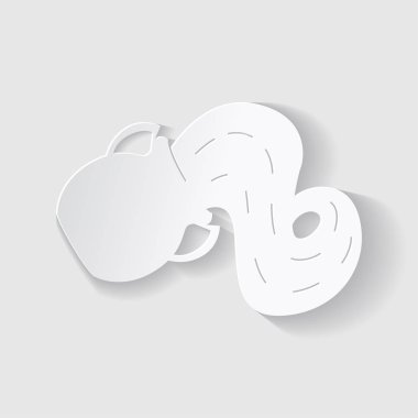 Burç kağıdı tarzı kesin. Bir sürahi su kova için ile kavramı. Vektör çizim