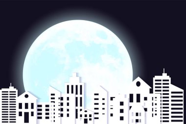 Cityscape kağıt sanat tarzı. Şehir kavramı. Vektör çizim