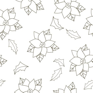 Kış elemanları ile Seamless modeli. Noel arka plan. Renkli vektör çizim