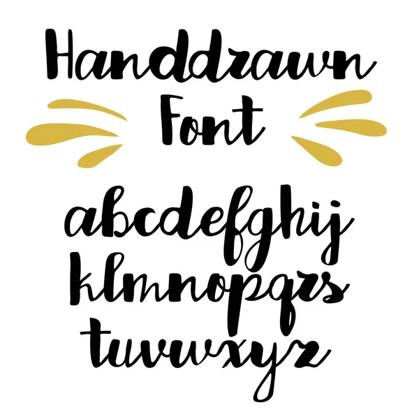 Fuente Handwritten calligraphy. Alfabeto vectorial. Cartas hechas a mano — Vector de stock