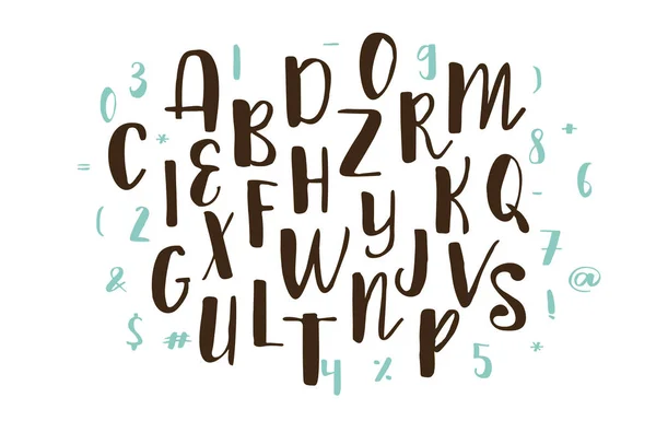 手写书法字体。矢量字母表。手绘字母 — 图库矢量图片