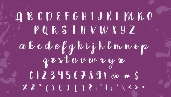 El yazısı hat yazı tipi. Vektör alfabe. El çizilen harf — Stok Vektör