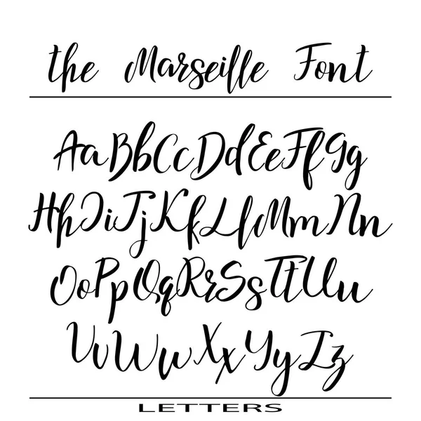 Alphabet vectoriel dessiné à la main. Lettres de calligraphie pour votre design — Image vectorielle