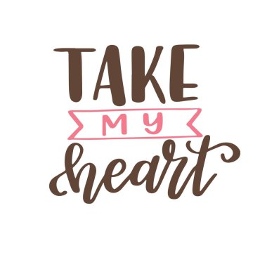 El aşk elemanları ile çizilmiş poster. Fırça hat. Değil Sevgililer günü. Vektör çizim