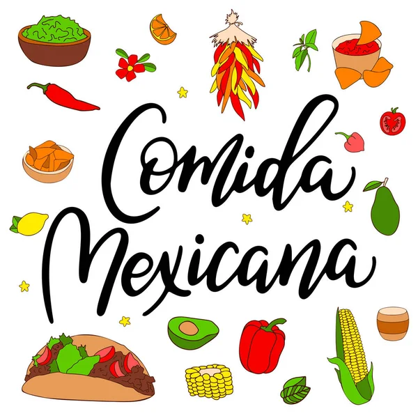 Frase tradicional mexicana. Diseño de letras dibujado a mano. Ilustración tipográfica brillante vectorial . — Archivo Imágenes Vectoriales