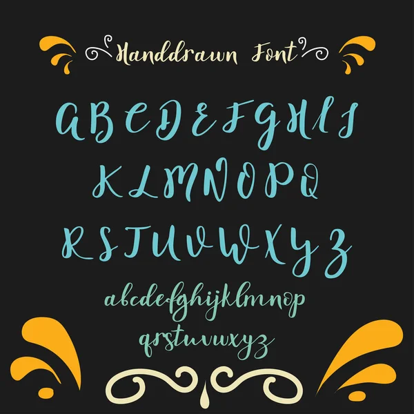 Handschriftliche Kalligraphie-Schrift. Vektoralphabet. handgezeichnete Buchstaben — Stockvektor