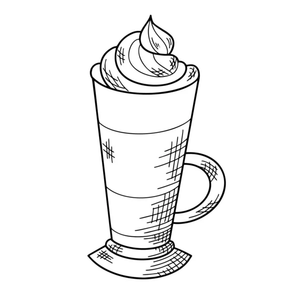 Esboço de refrigerante quente. Bebida de Natal desenhada à mão isolada sobre fundo branco. Ilustração vetorial — Vetor de Stock