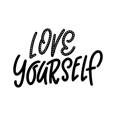 El çizimi harf cümlesi. Poster ya da kart için feminist slogan. Kadın motivasyon sloganı. Beyaz arka planda izole edilmiş. Vektör illüstrasyonu