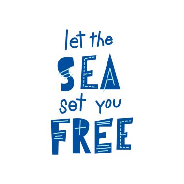 El çizimi harfler. Beyaz arka planda izole bir ifade. Yaz tatili tipografi posteri. Vektör illüstrasyonu