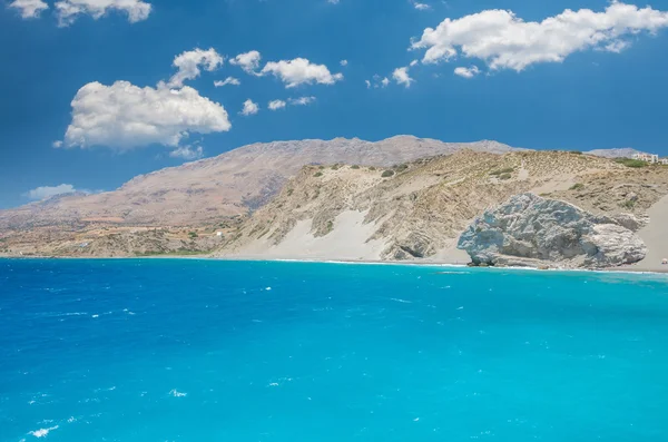Praia de Agios Pavlos na ilha de Creta, Grécia . — Fotografia de Stock