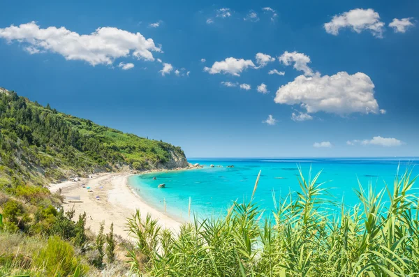希腊，莱夫卡达岛表达歉意海滩 — 图库照片