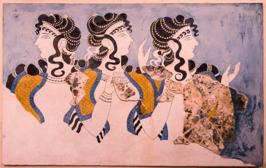 Ladies in Blue fresco clipart