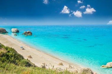 Megali Petra Beach, Lefkada Adası, Levkas, Lefkas, İyon Denizi, 